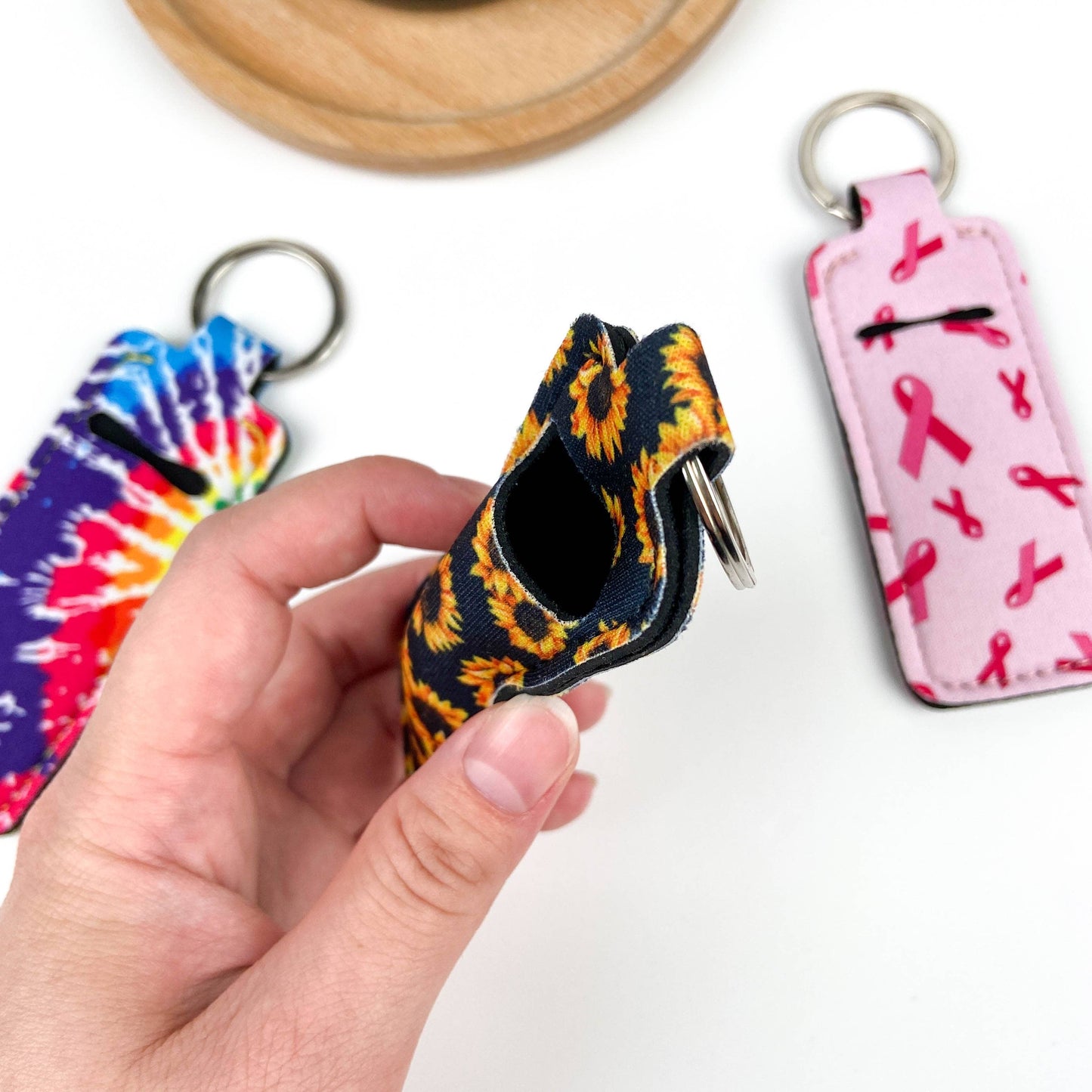 Chapstick holder Keychain