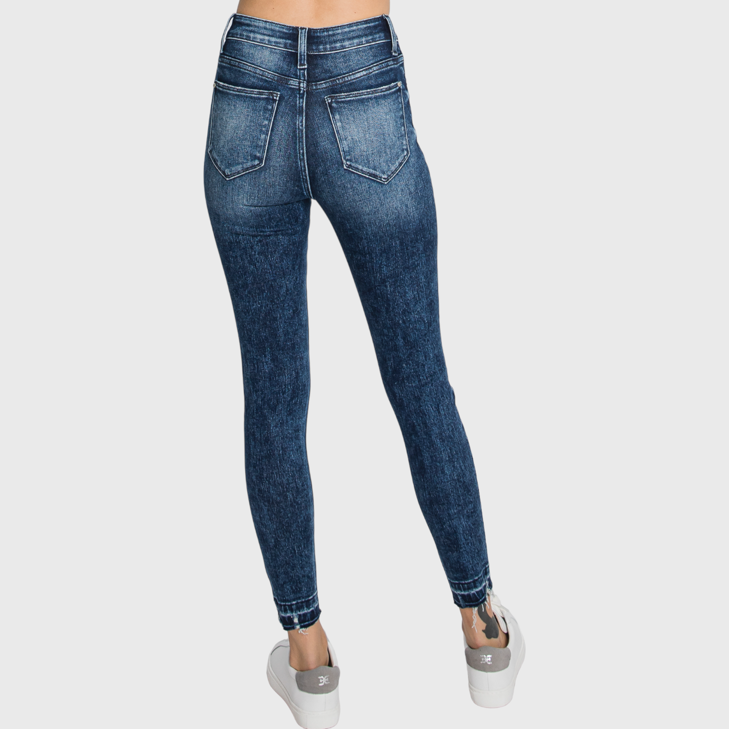 P368AH-DA HIGH RISE DARK ACID ANKLE SKINNY W/ RELEASED HEM