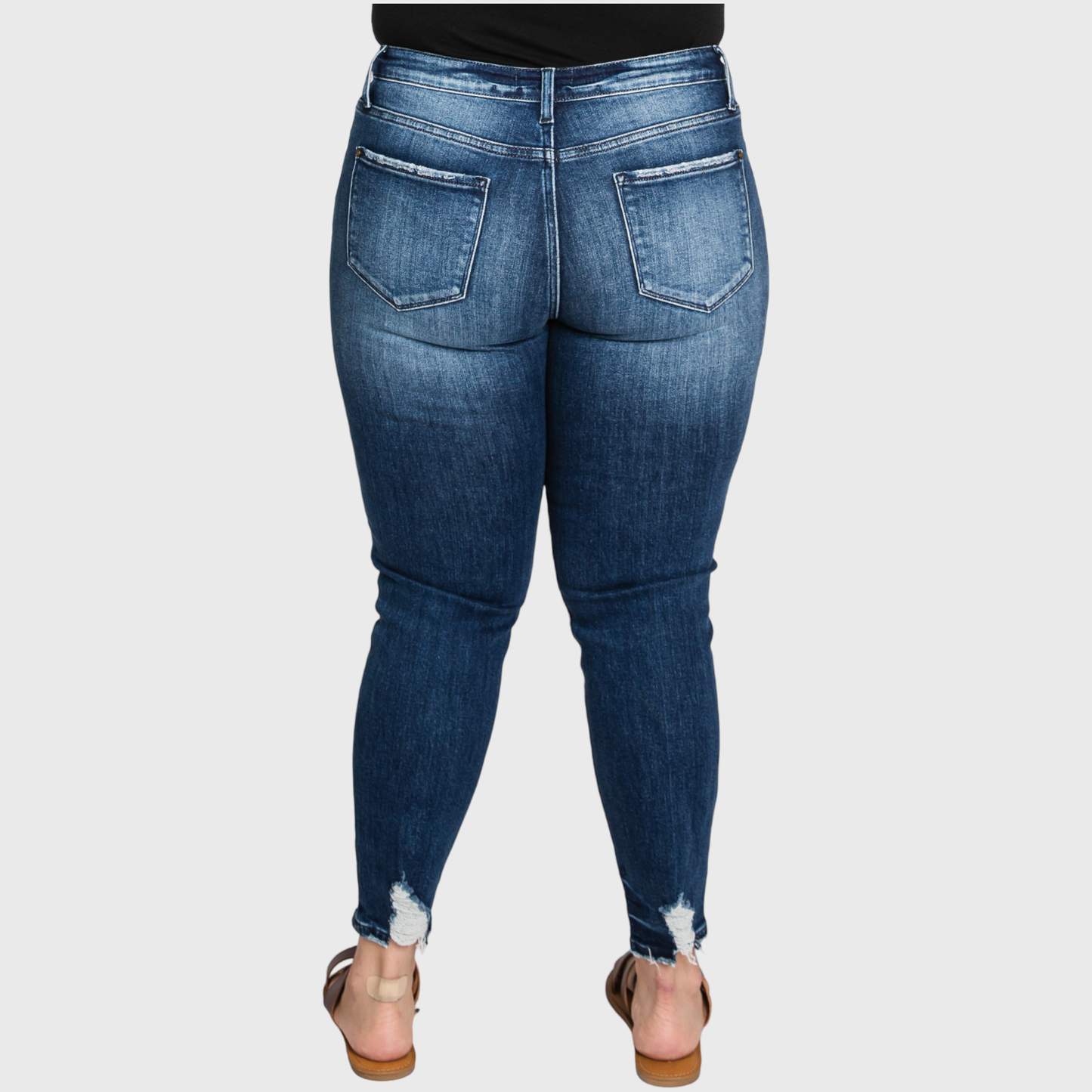 (PLUS) HIGH RISE ANKLE SKINNY JEANS