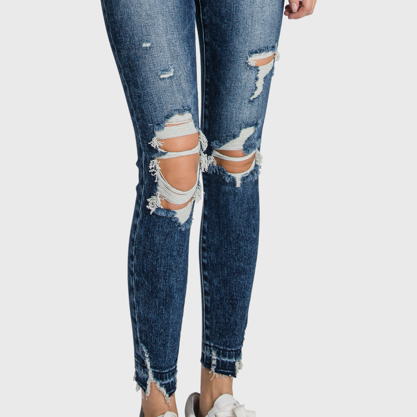 P368AH-DA HIGH RISE DARK ACID ANKLE SKINNY W/ RELEASED HEM