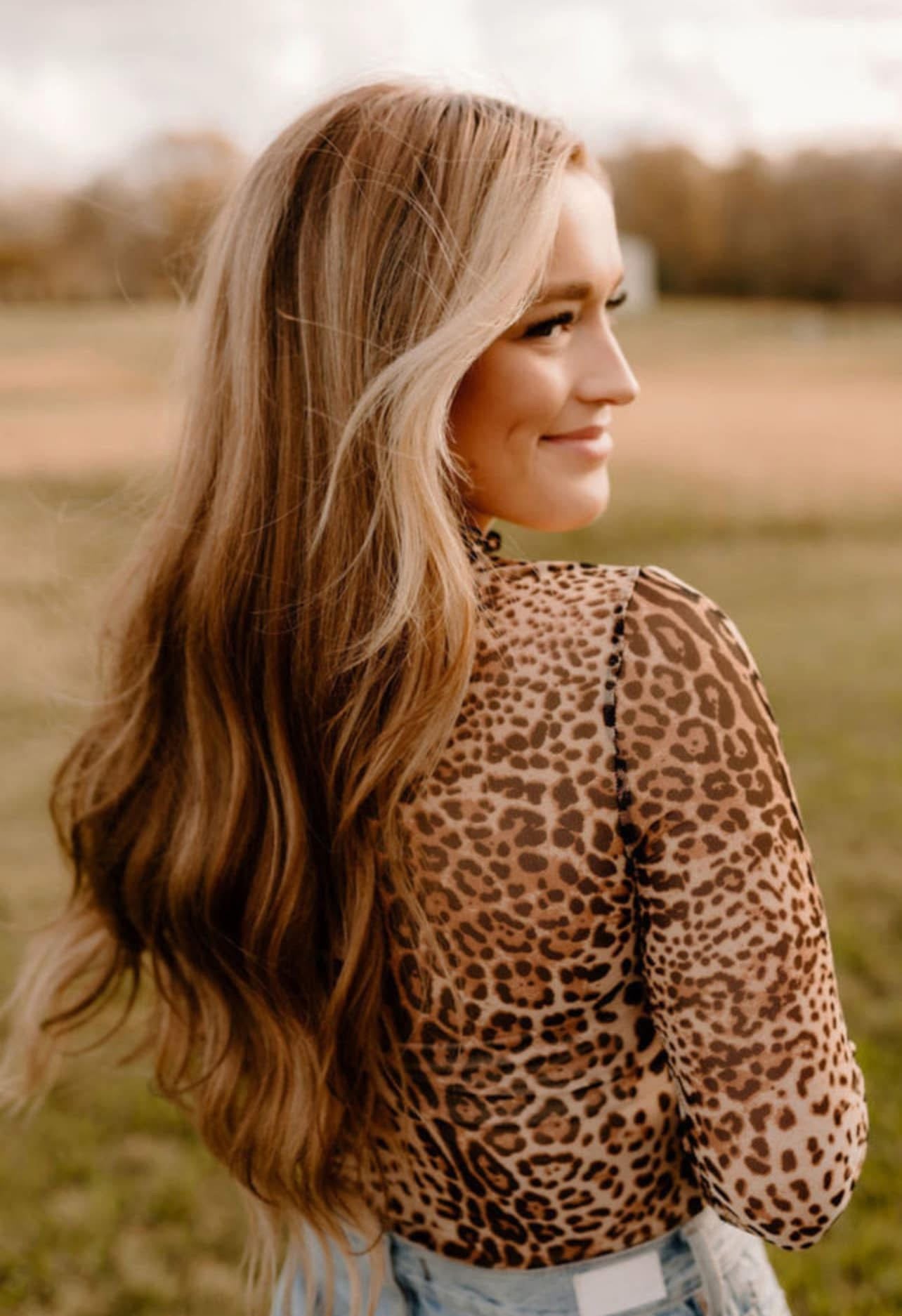 Leopard Mesh Top