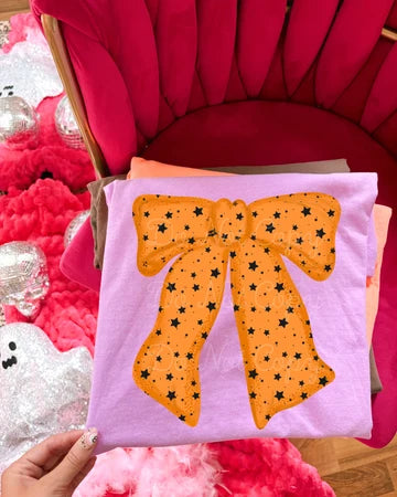 Orange Halloween Bow Tee/Crew