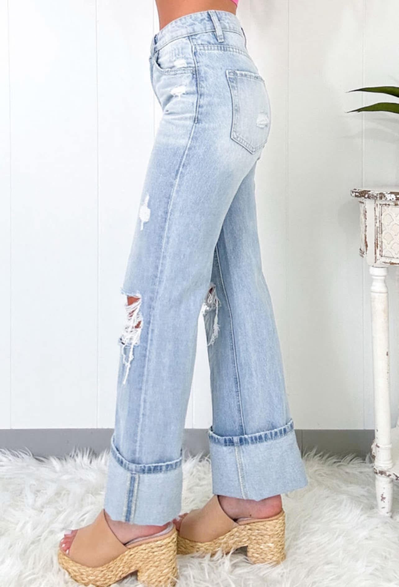 Distressed Flare Jeans