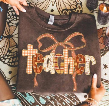 Fall Pattern Teacher Tee/Crew